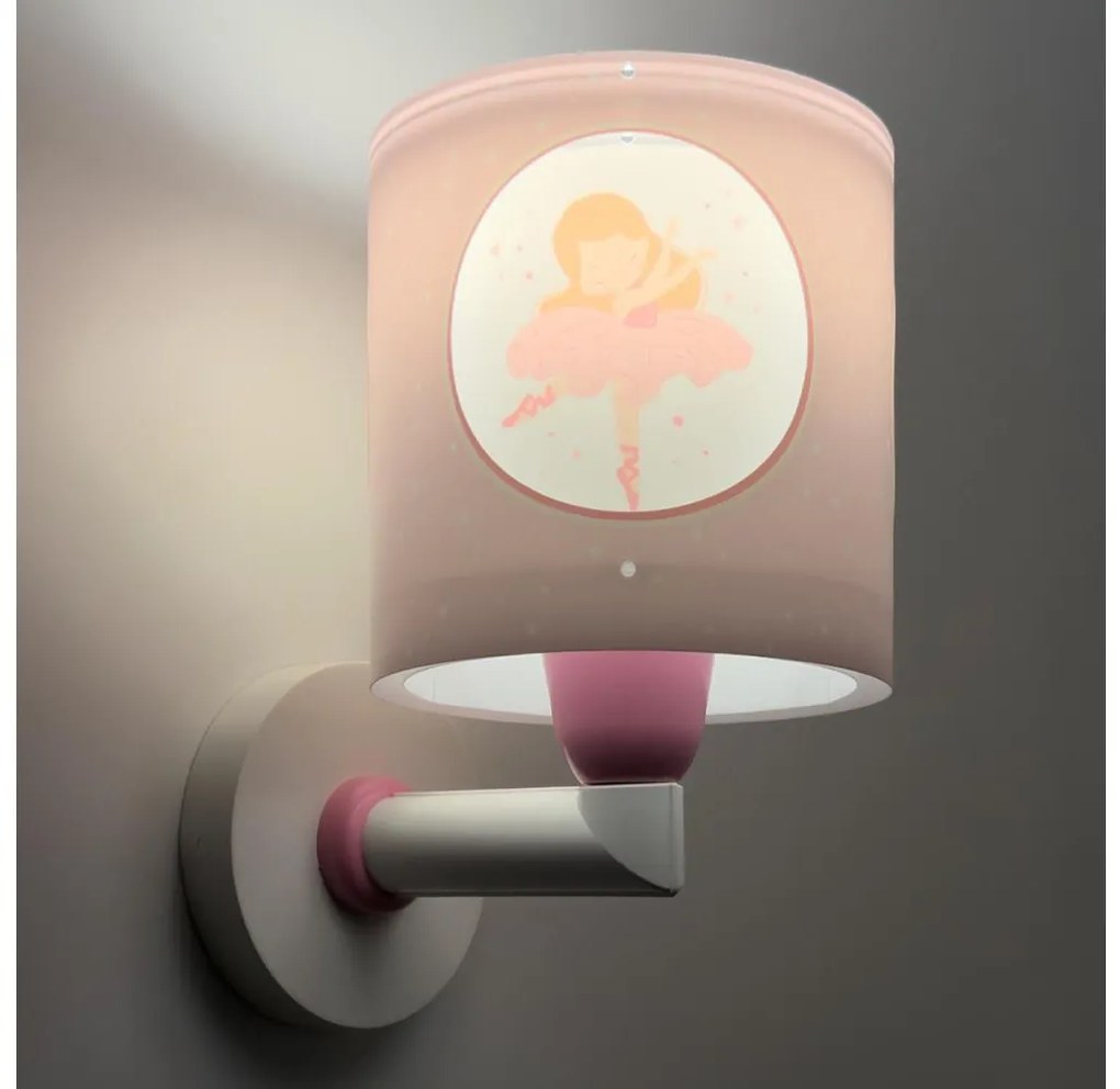 Dalber 60919 - Gyerekszobai fali lámpa PRINCESS DANCE 1xE27/15W/230V rózsaszín