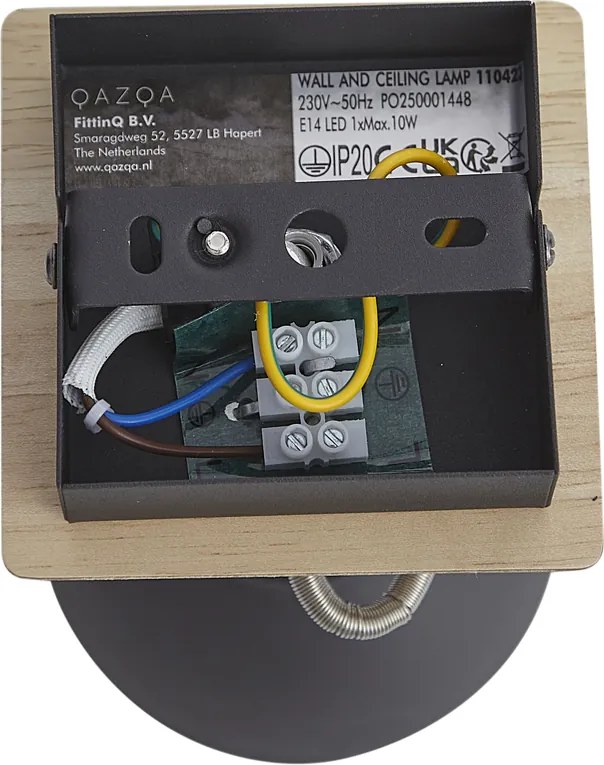 Ipari spotlámpa fekete, fa, forgatható és dönthető - Jakub