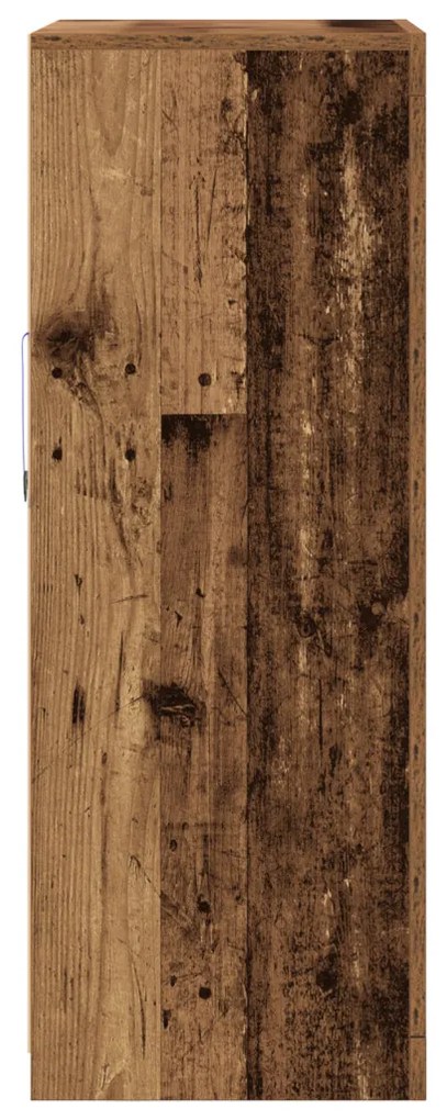 LED világítással rendelkező oldalszekrény, régi fa, 60,5x37x100 cm