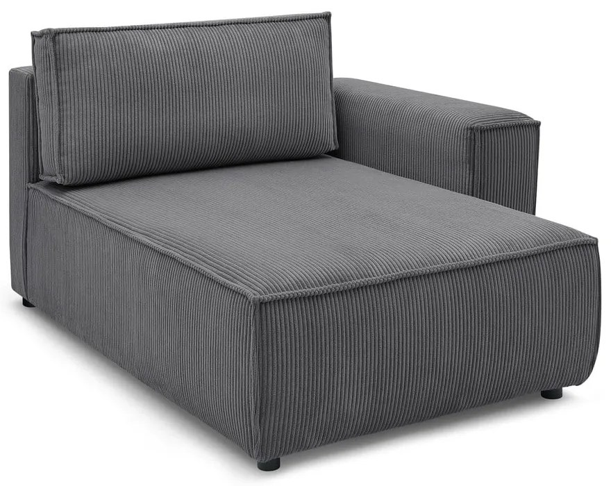 Sötétszürke kordbársony kanapé modul (jobb oldali) Nihad modular – Bobochic Paris