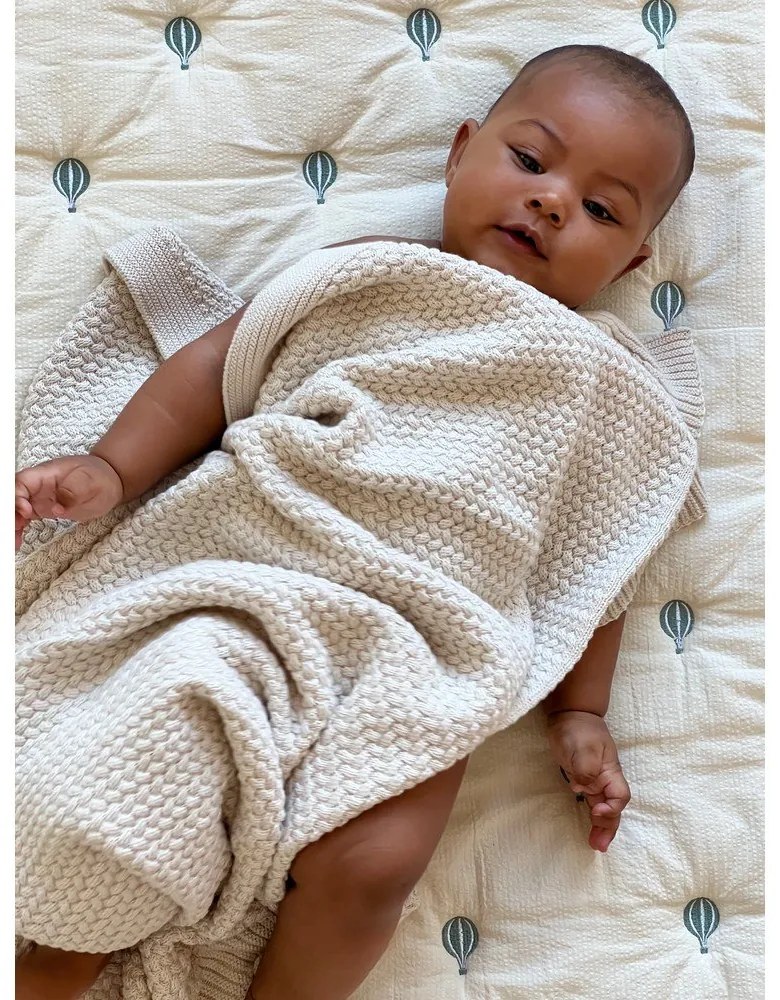 Világossárga-kék bio pamut steppelt gyerek takaró 90x120 cm Balloon – Cam Cam Copenhagen