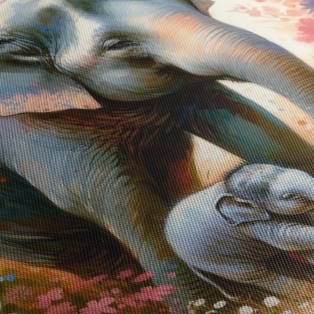 Kép - Elefánt mama, akvarell (150x105 cm)