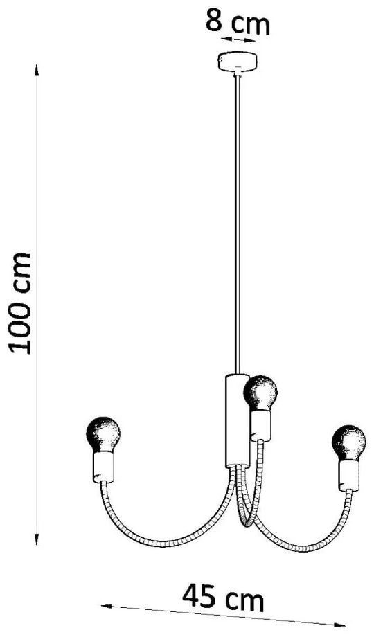 Fekete függőlámpa ø 45 cm Karim – Sollux