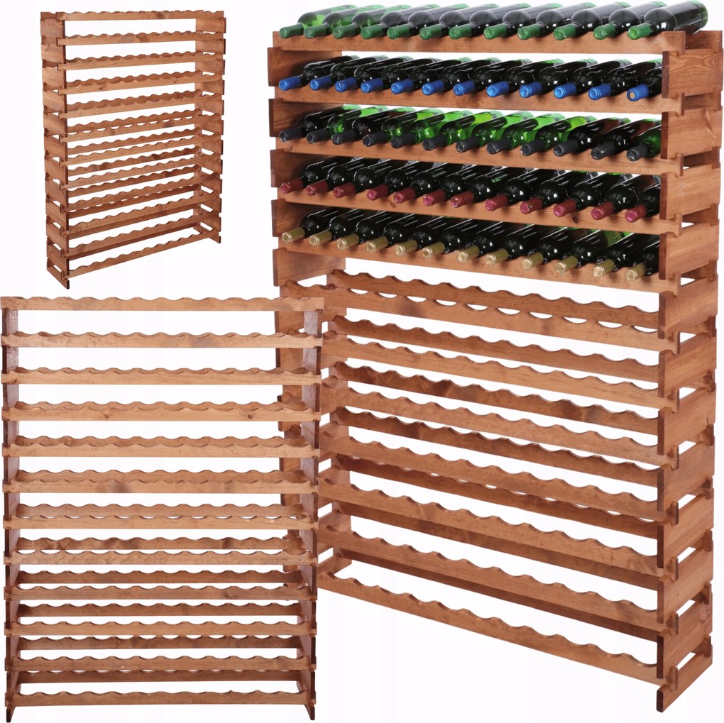 Könyvespolc 144 palackhoz moduláris bortartó állvány 12x12 Építs úgy, mint egy építőkocka