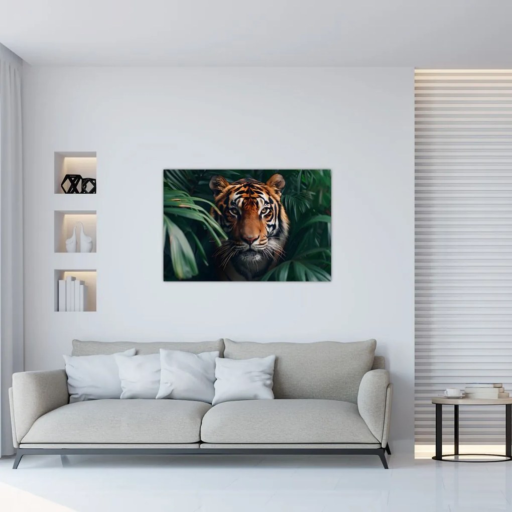 Kép - Egy tigris portréja a dzsungelben (90x60 cm)