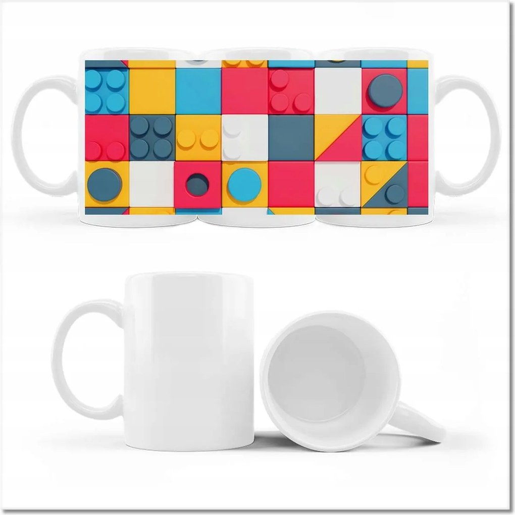 Nyomtatott bögre Modern színes építőkockák gyerekeknek Oktatás