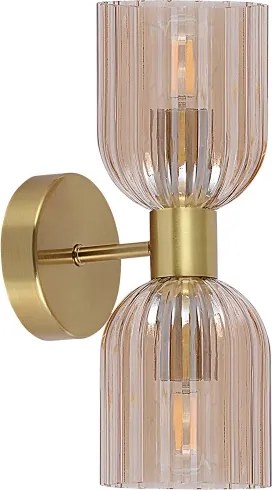 Fali lámpa PIEGA 2xE14/10W/230V sárgaréz/füstös bézs