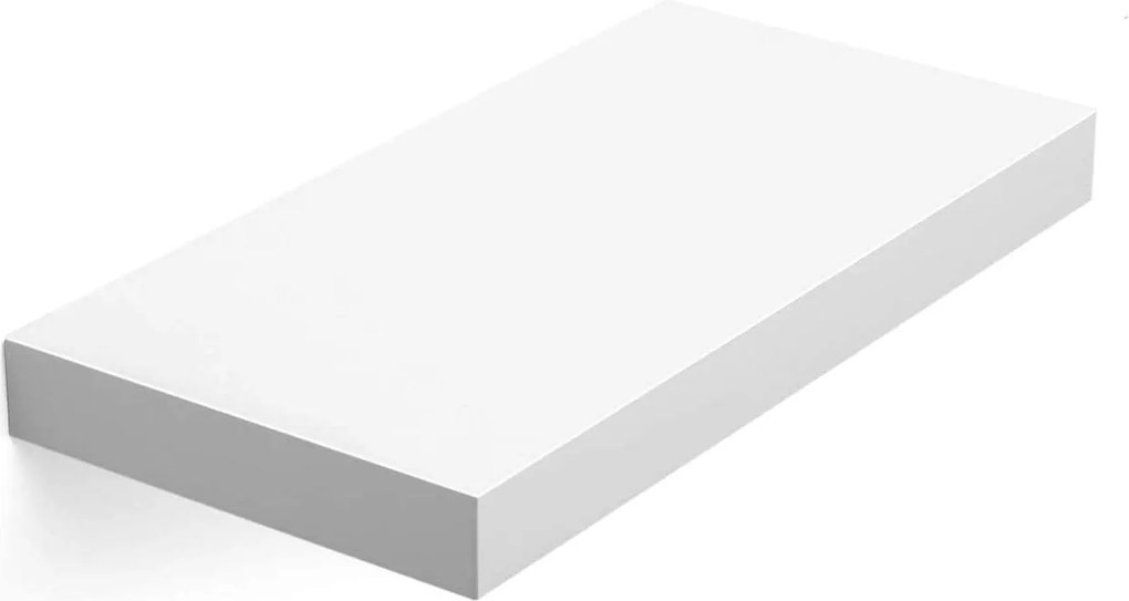 Fali polc, úszópolc 40 x 20 x 3,8 cm, fehér