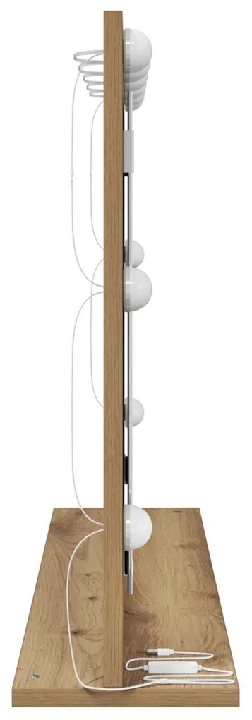 Toalett Tükör LED -es lámpákkal Artisan tölgy 80 x 55 x 18 cm