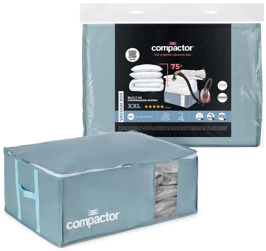 Vákuumos műanyag ruhatároló doboz 65x45x27 cm Blue Edition – Compactor