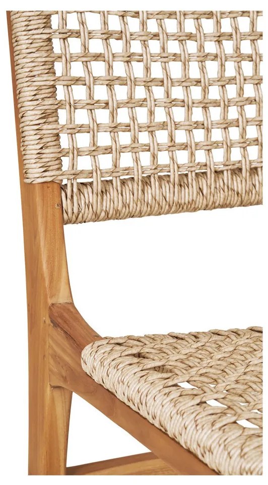 Derby étkezőszék, teakfa/polyrattan, natúr