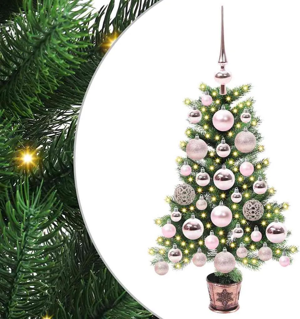 vidaXL Karácsonyfa 150 LED-del állvánnyal Zöld 65 cm PE
