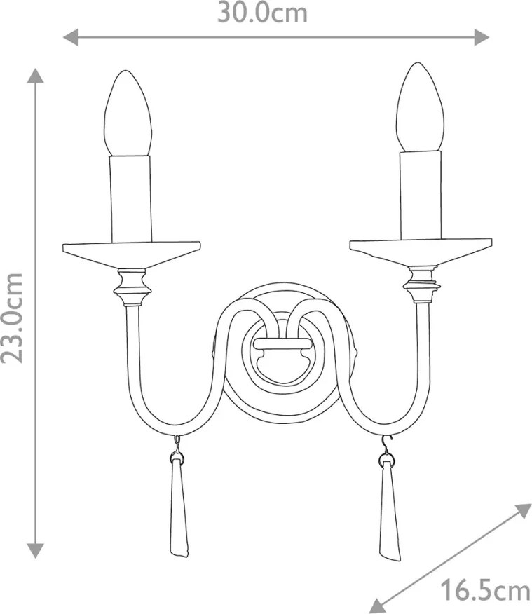 Elstead Lighting FINSBURY PARK FP2-POL-NICKEL Fali lámpa 2x60W/E14