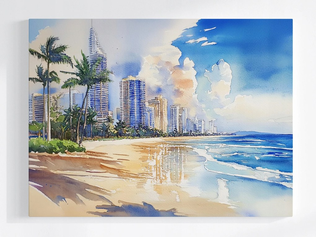 Vászonkép Canvas Tájkép Város Tengerpart Óceán Felhőkarcolók Ausztrália 100x75