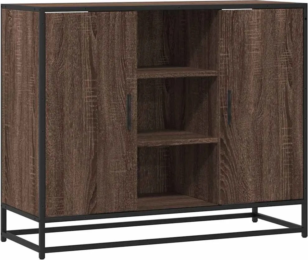 vidaXL barna tölgy színű szerelt fa tálalószekrény 92 x 35 x 76 cm