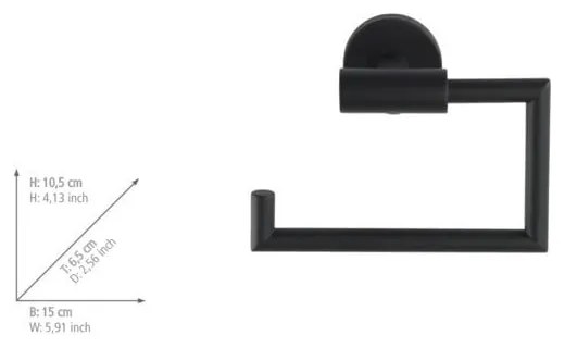 Matt fekete öntapadós rozsdamentes acél WC-papír tartó Bosio – Wenko