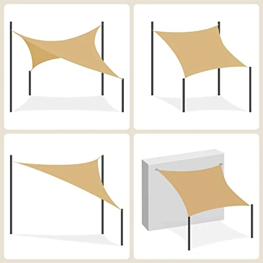 SONGMICS Napvitorla 3x5 m, homok sárga