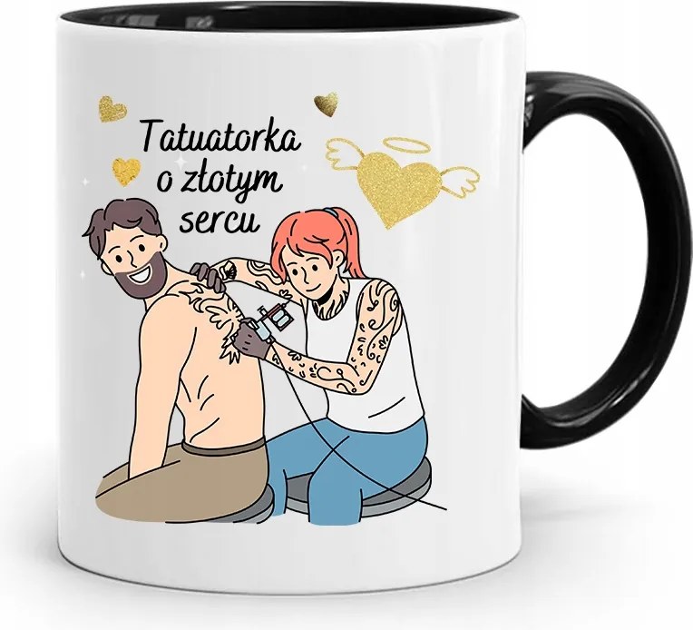 Tetováló Bögre Fekete, fényképes nyomtatással