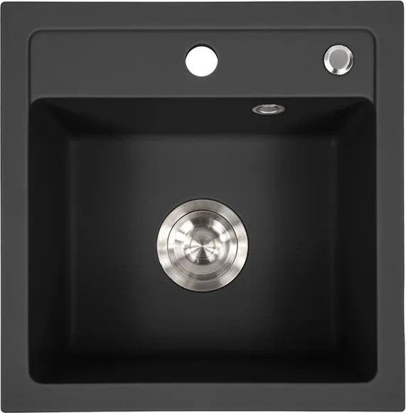 Nia szögletes egy medencés gránit mosogató fekete
