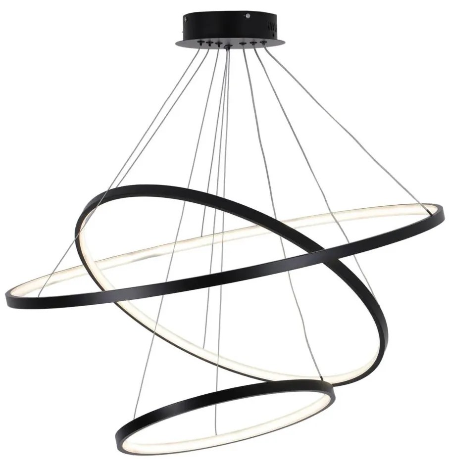 LED Csillár zsinóron LEA LED/60W/230V 4000K átm. 80 cm fekete