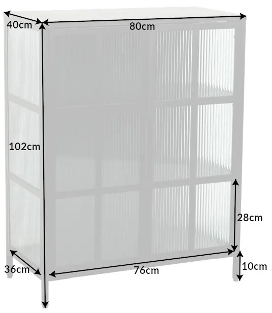 Design vitrin Damaris 102 cm fekete