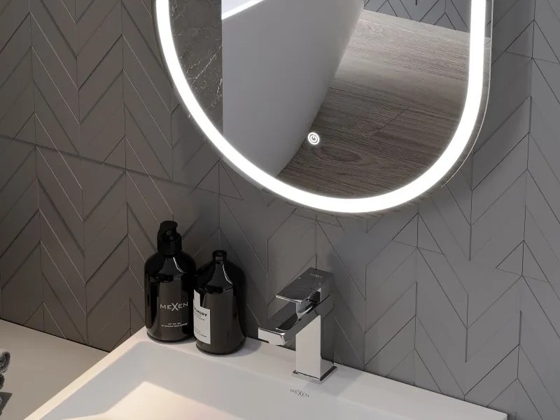 Mexen Bono megvilágított fürdőszobai tükör 45 x 120 cm, LED 6000K, páramentesítő - 9816-045-120-611-00