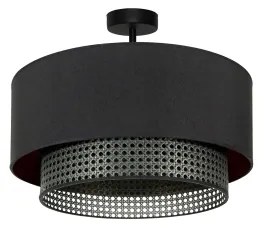 Duolla - Felületre szerelhető csillár BOHO RATTAN 1xE27/15W/230V átm. 45 cm fekete