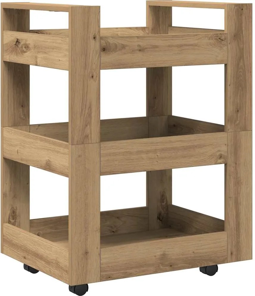 vidaXL Konyhai kocsi Artisan tölgy 60 x 45 x 80 cm Faanyag