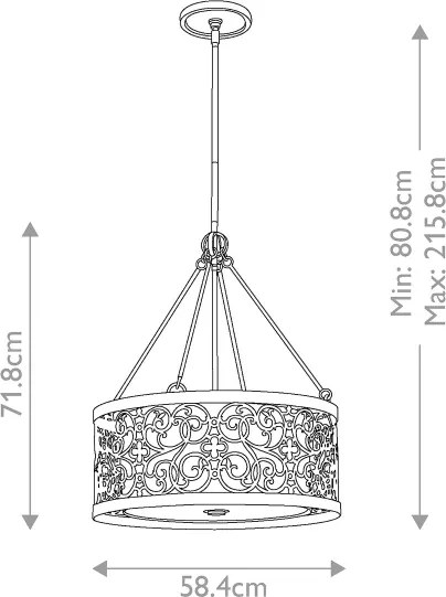 Feiss FE-ARABESQUE4 - Rúdon függő csillár ARABESQUE 4xE27/60W/230V arany