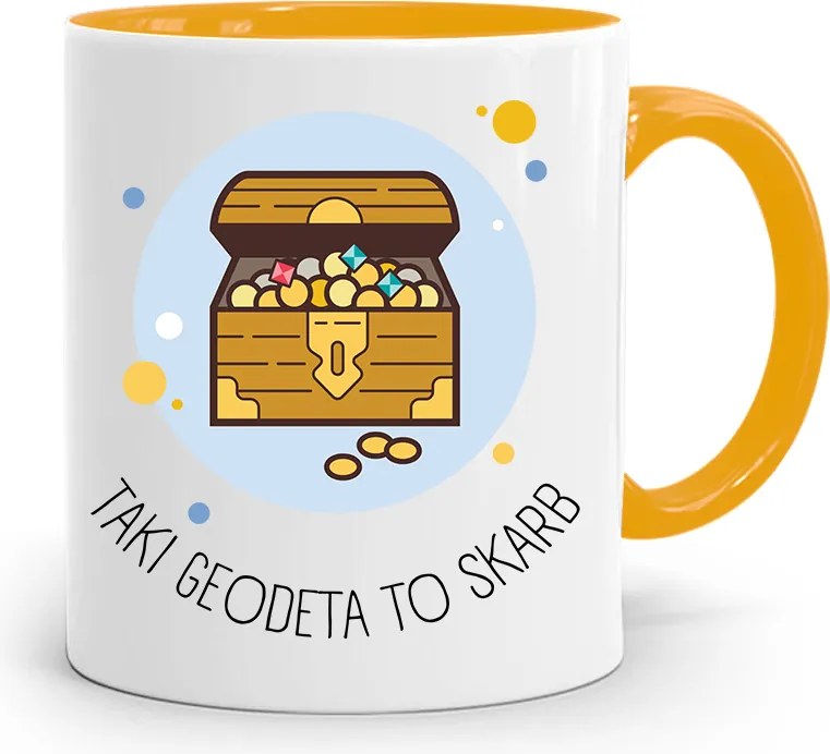 Sárga Bögre Földmérőnek Egy Ilyen Földmérő Egy Kincs, fényképes nyomtatással