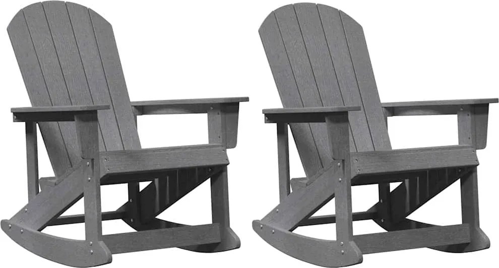 vidaXL Adirondack hintás székek 2 pcs Világosszürke HDPE