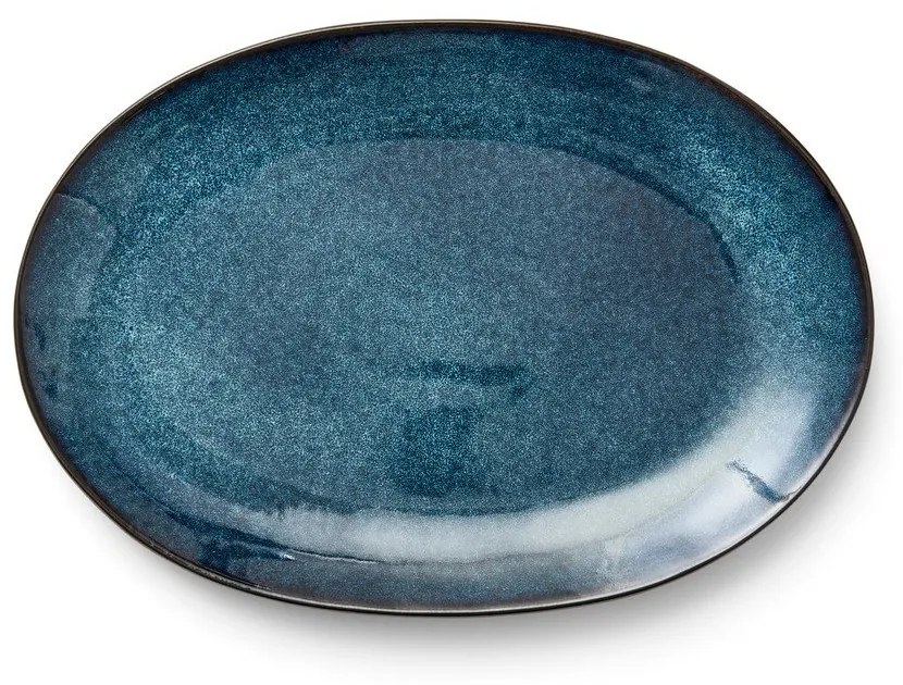 Fekete-kék kőedény tányér Gastro Dark Blue/Black – Bitz