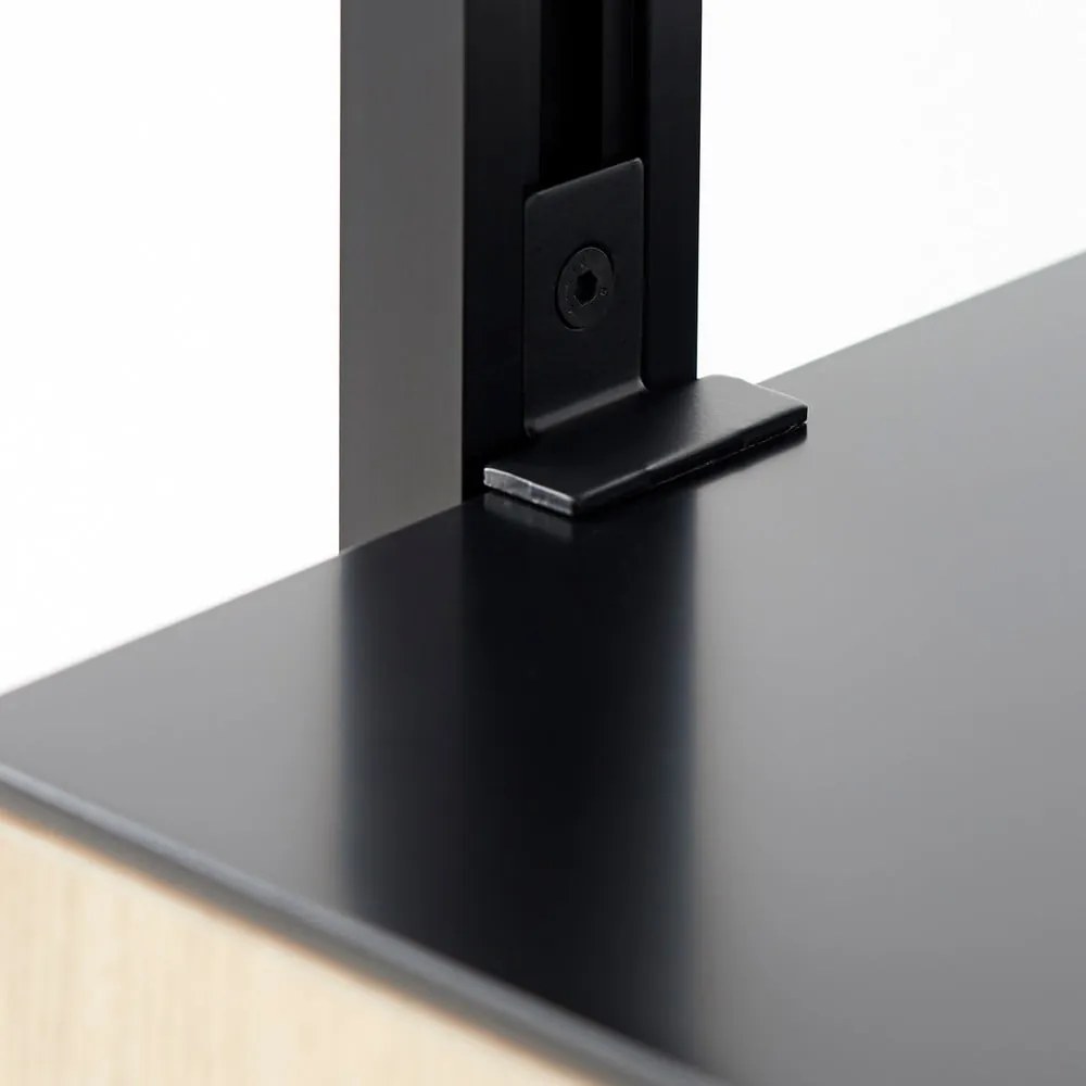 Fekete könyvespolc tölgyfa dekorral 98x210 cm Edge by Hammel – Hammel Furniture