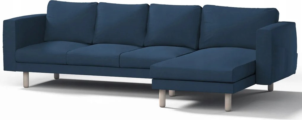 Dekoria Norsborg 4 személyes kanapé huzat Ikea sezlonnal kék