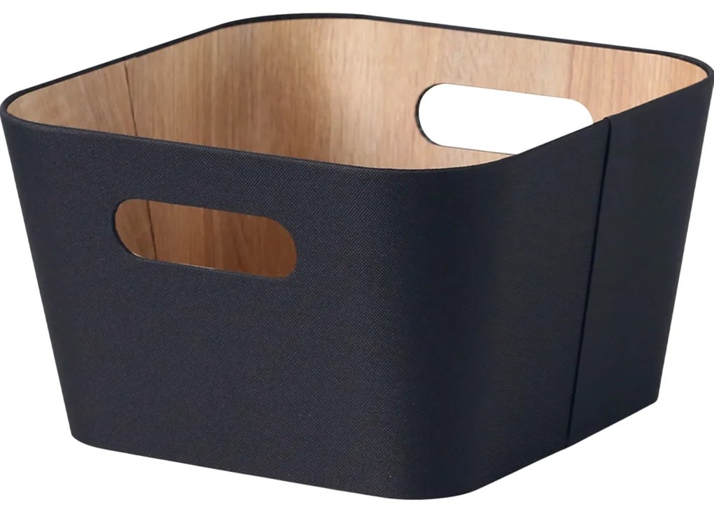 Kitchisimo 2 db tároló kosár szett 27 × 27 × 16cm, fekete, M