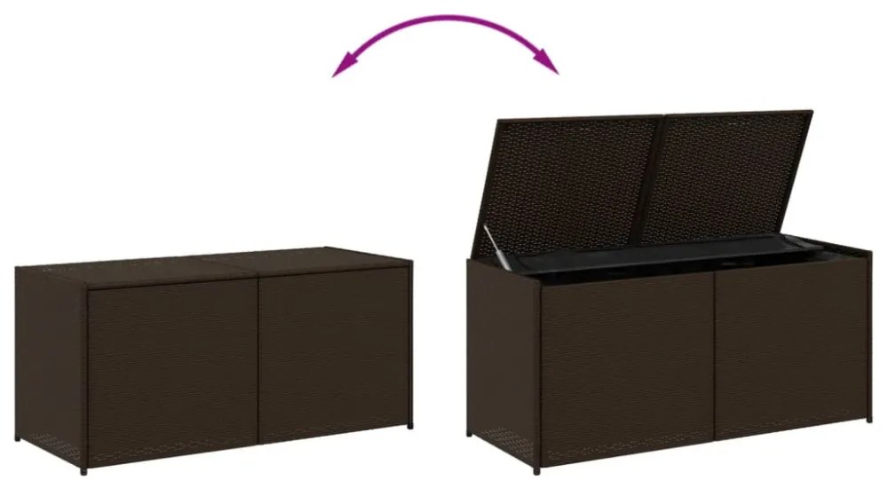 barna polyrattan kerti tárolóláda 283 L
