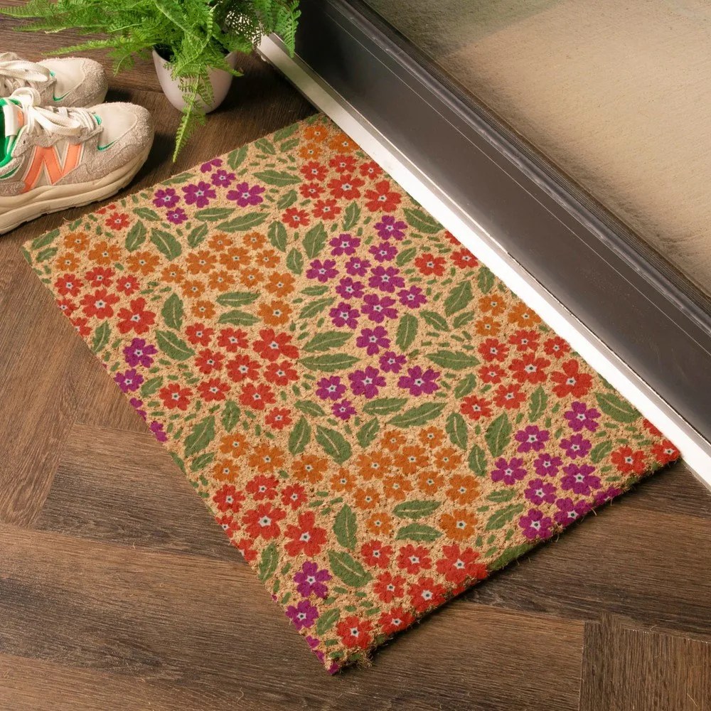 Kókuszrost lábtörlő 40x60 cm Floral – Artsy Doormats