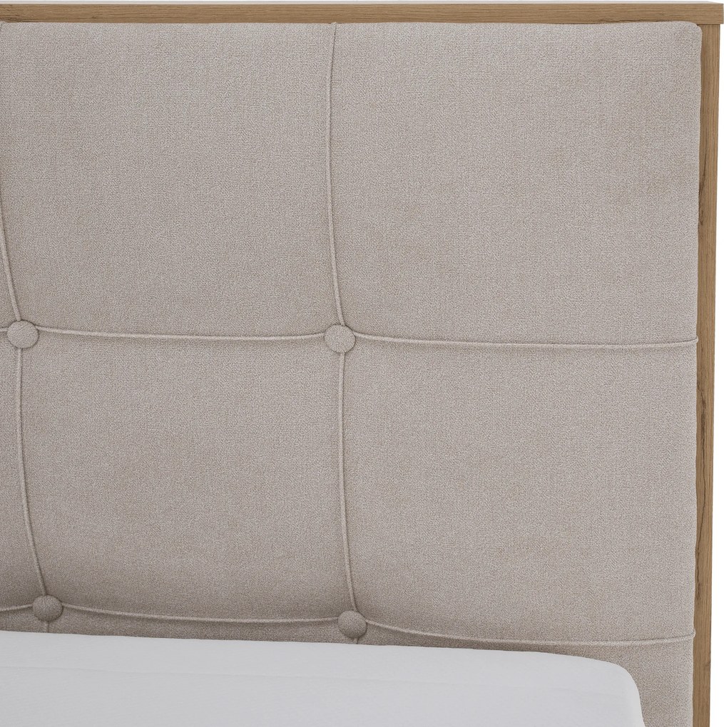Elektromos állítható ágy, boxspring, bézs/artisan tölgy, 120x200, TIANA