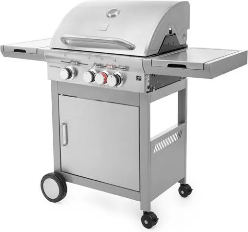 CALIFORNIA BBQ gázgrill, 4 égővel, nyomáscsökkentő szeleppel, ezüst Penta CZ