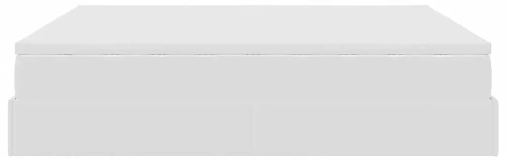 Ottomán ágykeret matraccal fehér 180x200cm műbőrrel