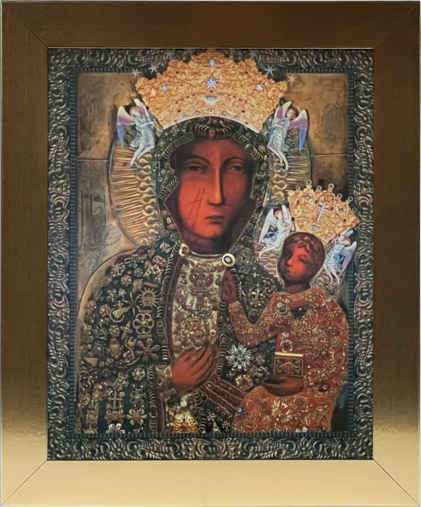 Vászonkép 30x25 Szűz Mária Arany Keret