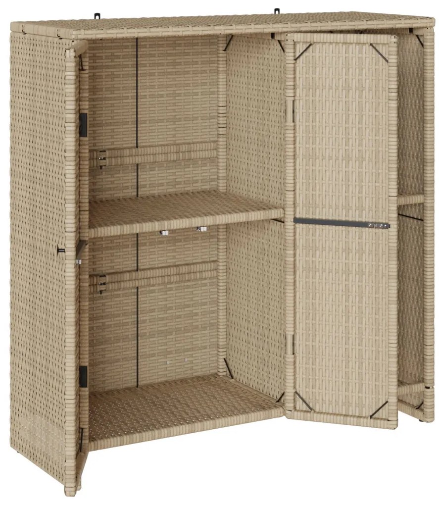 Tárolószekrény Bézs 100x36x102 cm Rattan