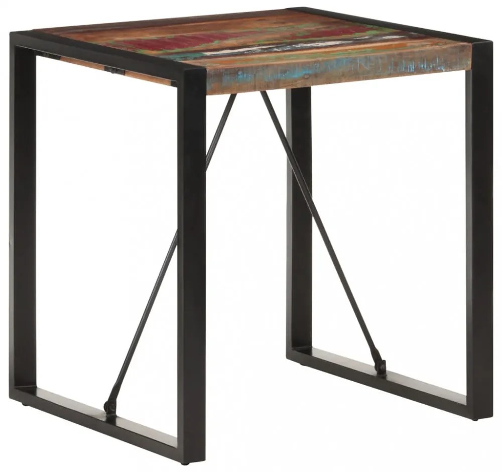 tömör újrahasznosított fa étkezőasztal 70 x 70 x 75 cm