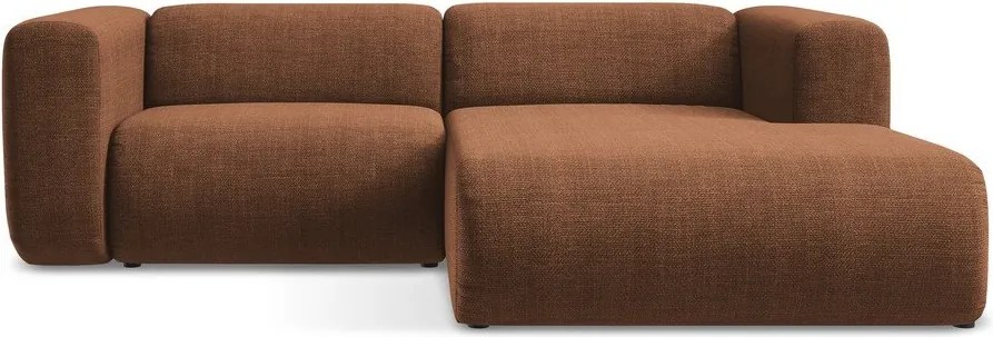 Terrakotta színű sarokkanapé (jobb oldali-heverő résszel) Ekahi – Makamii