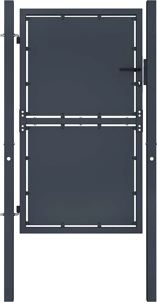 vidaXL antracit színű acél kerti kapu 100 x 150 cm