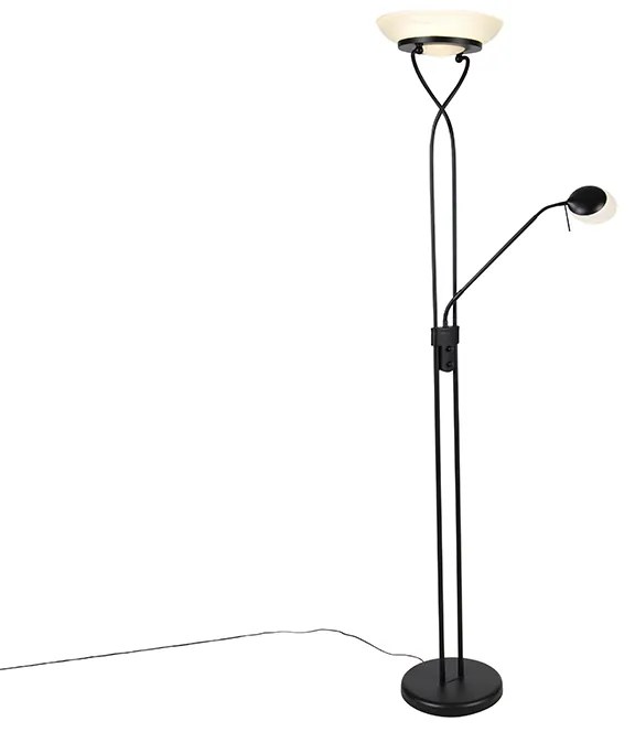 Állólámpa fekete LED-del és fényerőszabályzóval, olvasólámpával, Dim to Warm - Empoli