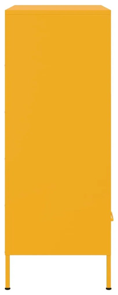 mustársárga acél tálalószekrény 68 x 39 x 101,5 cm