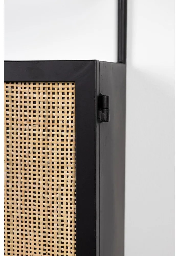 Fekete rattan bortartó szekrény Guuji - White Label