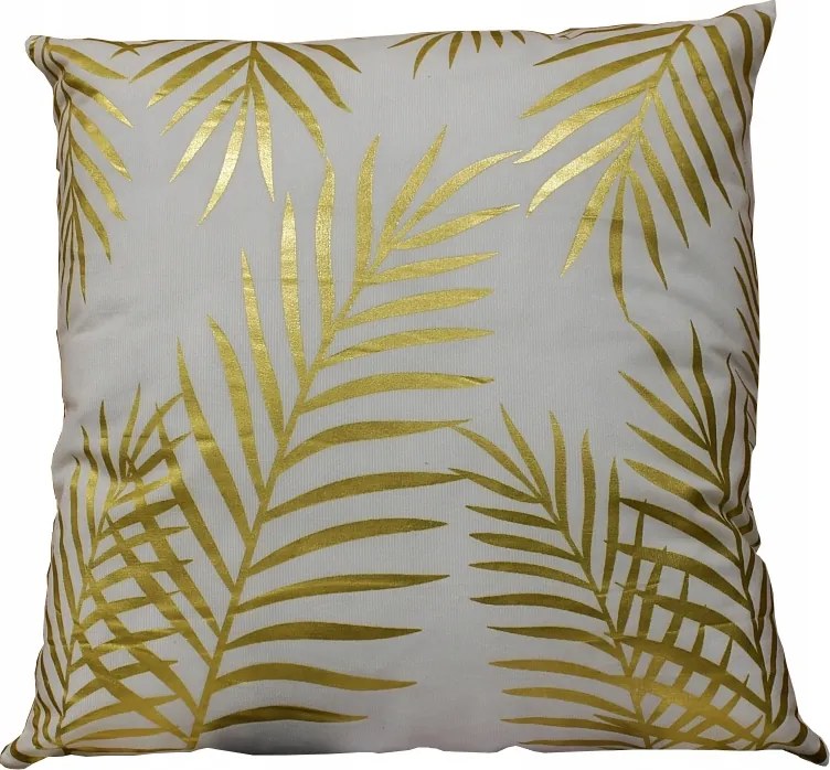Párnahuzat Velvet Párnahuzat Fehér 40x40 pálmalevél arany