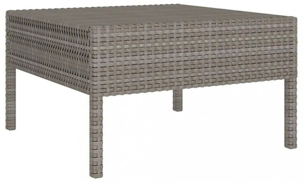 9 részes szürke polyrattan kerti bútorszett párnákkal